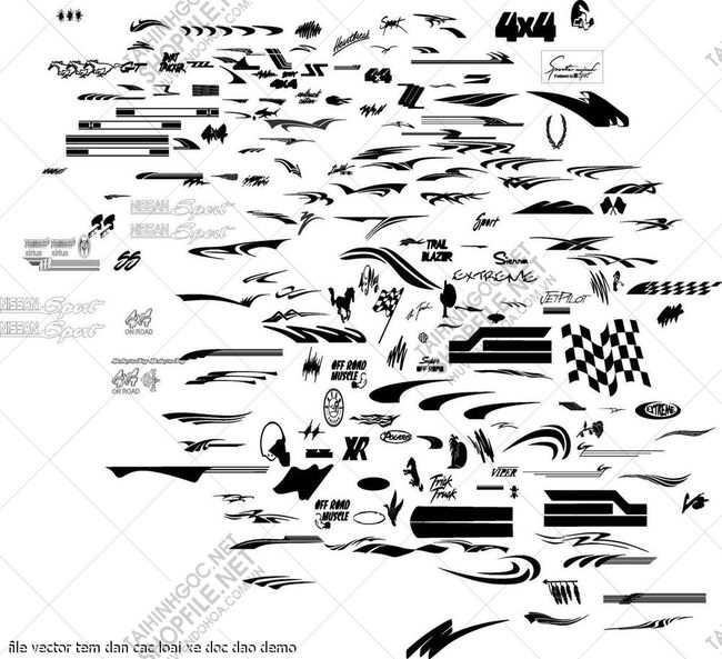 file vector tem dan cac loai xe doc dao 